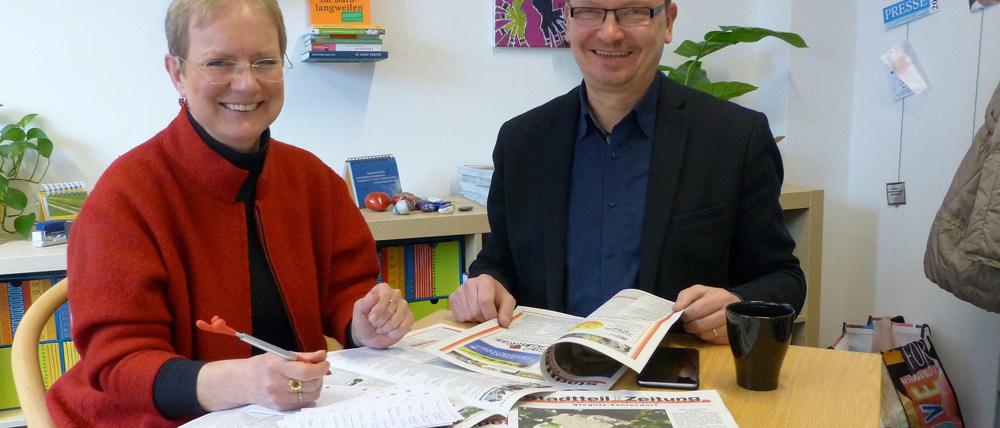 Anna Schmidt (Öffentlichkeitsarbeit) und Thomas Mampel (Geschäftsführer) vom Stadtteilzentrum Steglitz