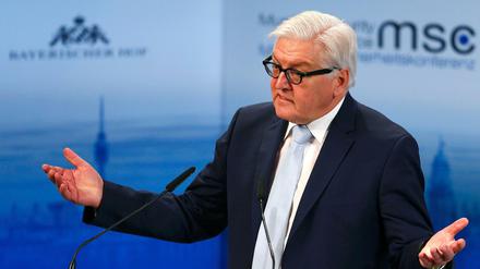 Bundesaußenminister Frank-Walter Steinmeier (SPD) bei der Münchner Sicherheitskonferenz