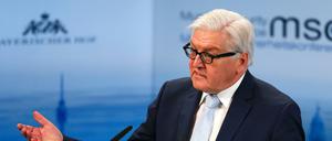 Bundesaußenminister Frank-Walter Steinmeier (SPD) bei der Münchner Sicherheitskonferenz 