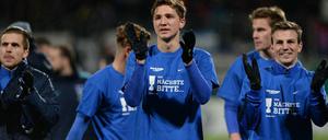 Blau-weißes Selbstbewusstsein. Herthas Profis fordern gleich nach dem 3:2-Sieg in Heidenheim schon den nächsten Gegner.