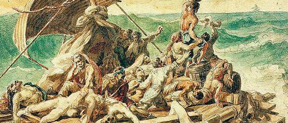 Berühmter Schiffbruch: Der französische Maler Théodore Géricault zeichnete etliche Entwürfe für sein Gemälde „Floß der Medusa“. 