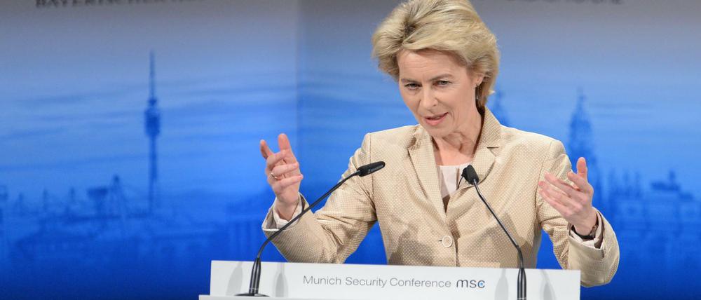 Bundesverteidigungsministerin Ursula von der Leyen vor einem Jahr bei der 51. Sicherheitskonferenz.