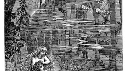 Die Meerjungfrau und der Seemann. Eine Illustration zu einem Gedicht von Thomas Hood,1870 von Duncan P. Walker