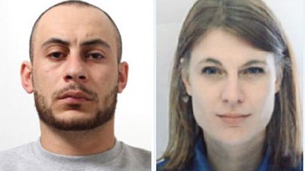 Zwei Fahndungsfotos der Kantonspolizei Zürich (Schweiz) zeigen Hassan Kiko (l) und Angela Magdici (r) (undatierte Aufnahme). Die Flucht einer Gefängniswärterin mit einem inhaftierten Sexualstraftäter erregt in der Schweiz Aufsehen. 
