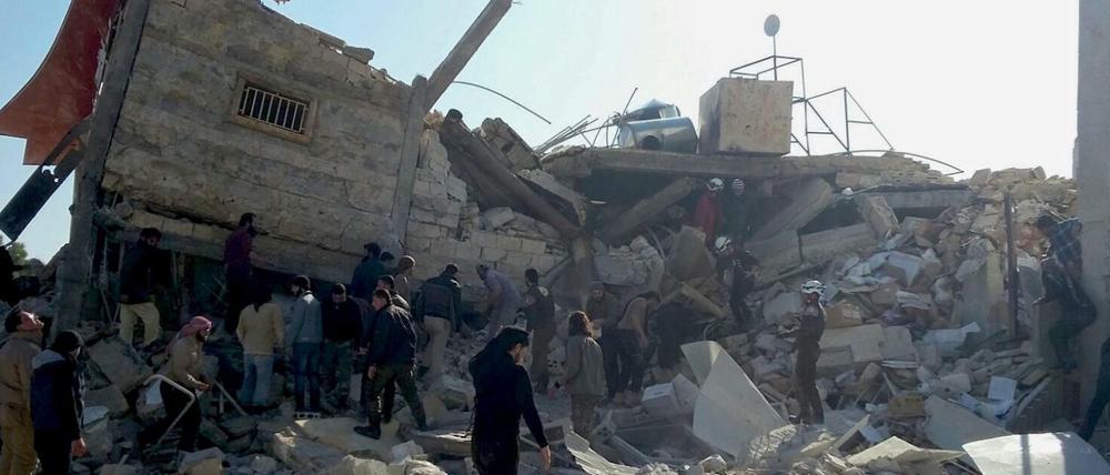Das zerstörte Krankenhaus in der Provinz Idlib, das von "Ärzte ohne Grenzen" unterstützt wird.