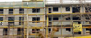 Die Ruinen der Bau-Genossenschaft "Quartier Möckernkiez" direkt am Park am Gleisdreieck, aufgenommen am 18. Februar 2016. 