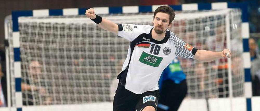 Berlins Europameister. Fabian Wiede ist der Überflieger im Team der Füchse.