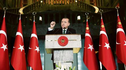 Von oben herab. Der türkische Staatspräsident Recep Tayyip Erdogan versucht, in der Flüchtlingskrise den Ton anzugeben.