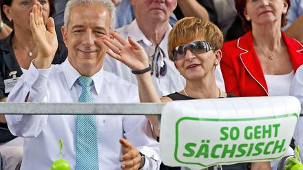 "So geht sächsisch" - Ministerpräsident Stanislaw Tillich im September 2014 beim "Tag der Sachsen" in Großenhain 