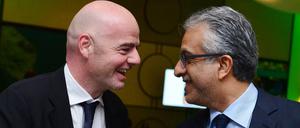 Einer wird gewinnen. Gianni Infantino (links) und Scheich Salman bin al Chalifa duellieren sich um die Fifa-Präsidentschaft.