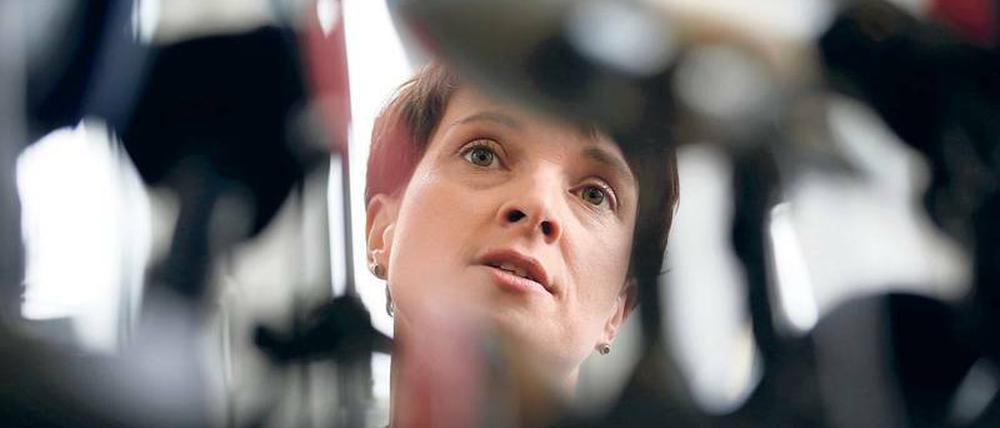 Ultima Ratio Waffeneinsatz oder Grundsatz der Verhältnismäßigkeit? AfD-Chefin Frauke Petry wollte etwas anderes gedruckt sehen, als sie im Interview sagte.
