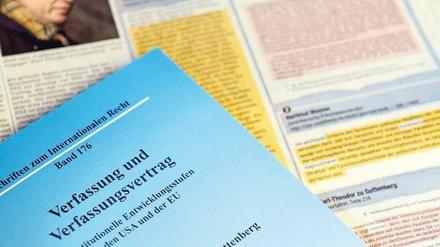 Ein Haufen Arbeit. Seite für Seite fahndeten die Aktivisten nach unsauberen Stellen in der Dissertation des Verteidigungsministers. 