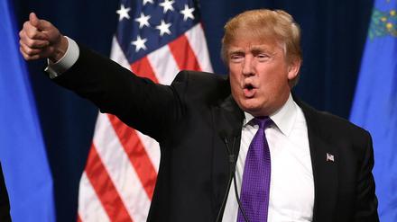 Donald Trump wahlkämpferisch in der vergangenen Nacht in Las Vegas. 