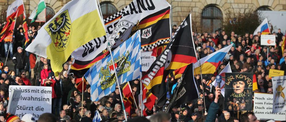 Kundgebung der Pegida-Bewegung in Dresden