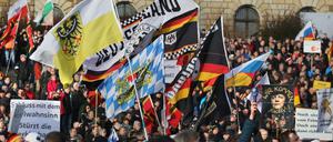 Kundgebung der Pegida-Bewegung in Dresden