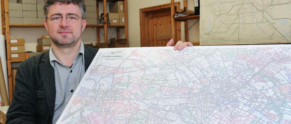 Alles nach Plan. Kartograf Gerd Gauglitz hat die thematische Ordnung der Straßennamen abgebildet.
