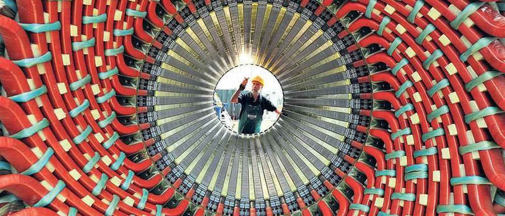 Beliebt. Industrieprodukte aus Berlin – hier ein Teil eines Siemens-Generators – sind im Ausland gefragt. 