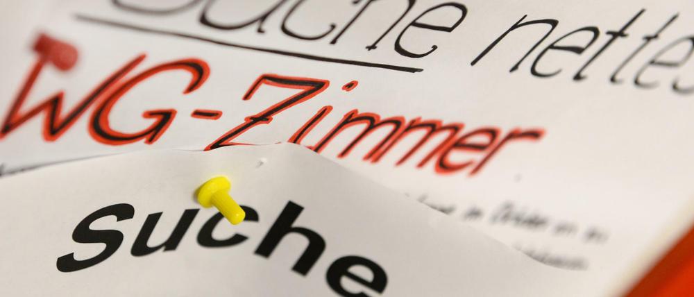 Wohnungsgesuche von Studenten hängen am Schwarzen Brett einer Universität. Die Mutter eines Studenten darf sich nicht ständig in der Wohngemeinschaft ihres Sohnes aufhalten, wenn Mitbewohner das nicht möchten. Das hat das Oberlandesgericht Hamm im Fall einer Studenten-WG aus Münster entschieden. 