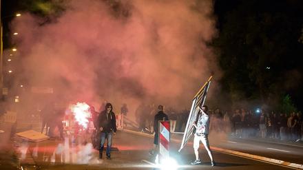 Gewalttätige Proteste gegen Flüchtlinge im August 2015 im sächsischen Heidenau