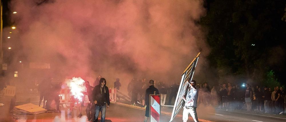 Gewalttätige Proteste gegen Flüchtlinge im August 2015 im sächsischen Heidenau