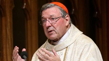 Kardinal George Pell bei einer Predigt zu Thanksgiving im Jahre 2014. Pell ist neute Budgetverwalter im Vatikan und hat vor der australischen Untersuchungskommission zu Kindesmissbrauch durch Kirchenvertreter ausgesagt. 