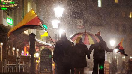 Pegida-Anhänger am Montag in Dresden.