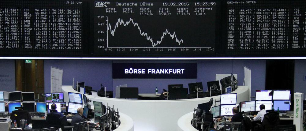 Aktienhandel. Innenansicht der Frankfurter Börse.