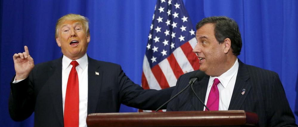 US-Präsidentschaftskandidat Donald Trump und New Jersey-Gouverneur Chris Christie.