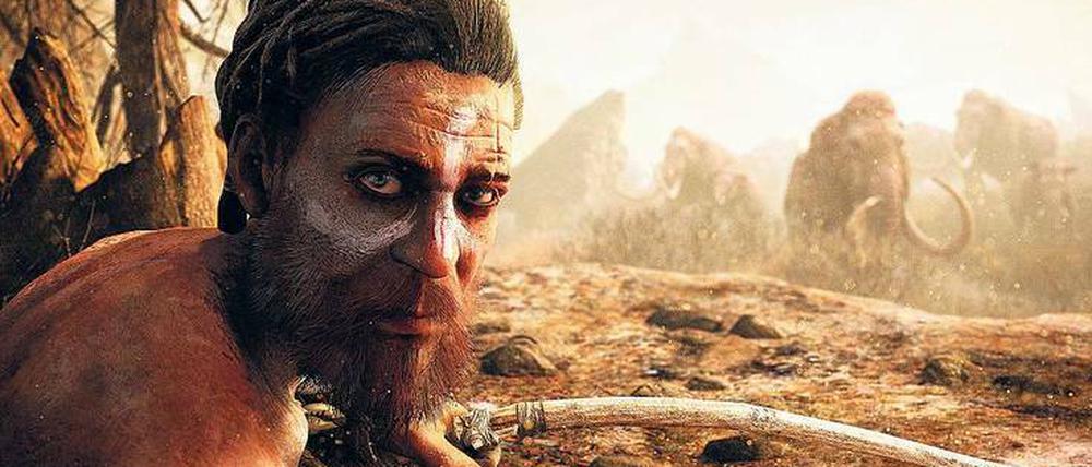 Bemalt auf die Pirsch. In „Far Cry Primal“ muss der Spieler in der Steinzeit aufregende Abenteuer bestehen.