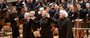 Begeistert gefeiert: Sir Simon Rattle, Iván Fischer und Daniel Barenboim (v.re.)