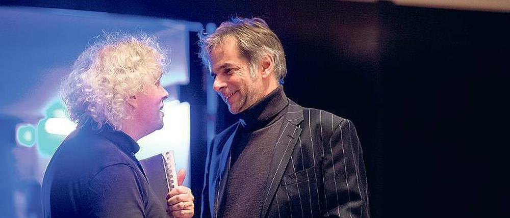 Der Maestro und sein Manager. Rattle mit Martin Hoffmann.