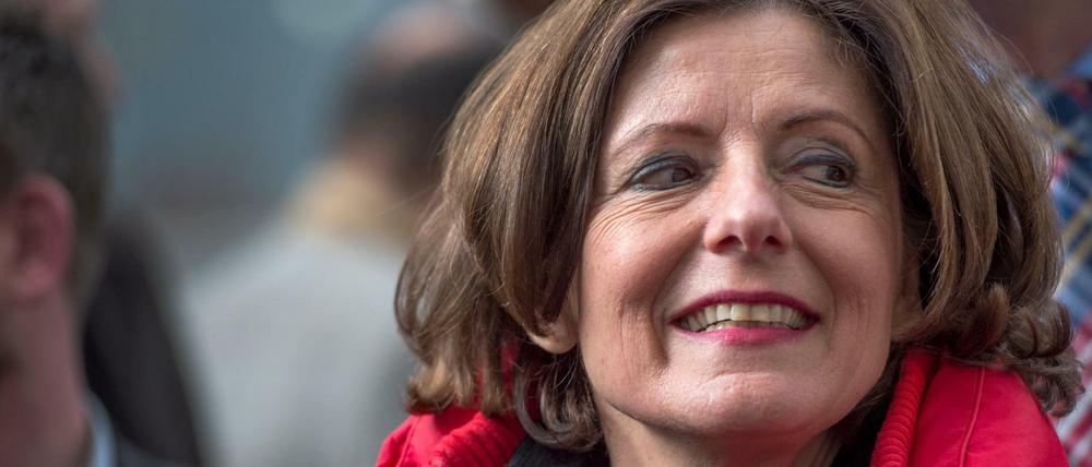Die rheinland-pfälzische Ministerpräsidentin Malu Dreyer am Dienstag im Wahlkampf in Mainz.