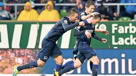 Streicheleinheit. Auch den Rest der Mannschaft freut es, dass Vladimir Darida (r.) seine Sperre abgesessen hat und gegen Frankfurt wieder auflaufen kann.