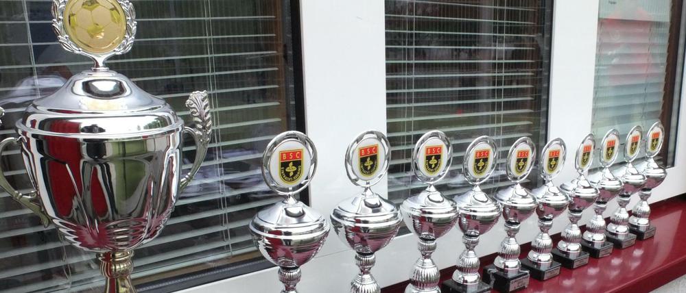 Wer Pokale gewinnen will, braucht 'ne gute Truppe. Und einen Fußballplatz.