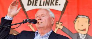 Oskar Lafontaine 2014 im Landtagswahlkampf in Sachsen