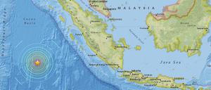 Schweres Erdbeben vor der Küste von Indonesien am Mittwoch. 