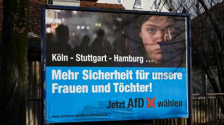 Ein Wahlplakat der Alternative für Deutschland (AfD) in Göppingen (Baden-Württemberg). 