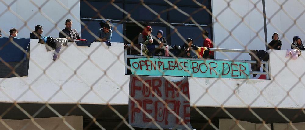 Protest gegen Grenzschließungen in Europa.