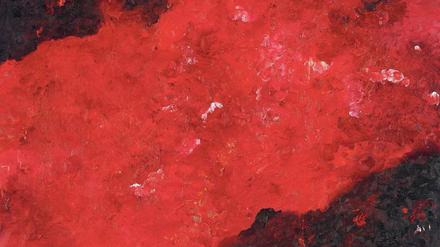 Farbgewitter. Das Gemälde „Rotes Bild, 12-12-15“ aus Armandos aktueller Produktion ist im Kunstverein zu sehen. 