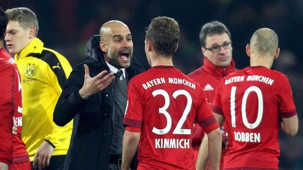 Pep Guardiola hatte Joshua Kimmich nach dem Spiel gegen den BVB noch einiges zu sagen.