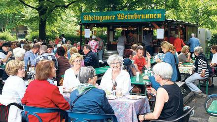 Ein Gläschen in Ehren wird andere stören. Der Rheingauer Weinbrunnen dauert daher nicht mehr so lang. 