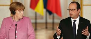 Kanzlerin Angela Merkel und Frankreichs Präsident Francois Hollande am Freitag in Paris bei ihren Vorgesprächen zum Gipfel.