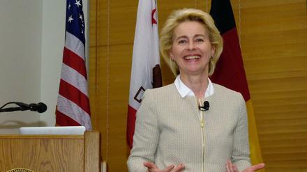 Verteidigungsministerin Ursula von der Leyen (CDU) am Mittwochabend in Stanford.