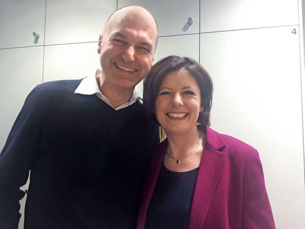 Schnappschuss. Die rheinland-pfälzische Ministerpräsidentin Malu Dreyer (SPD) und ihr Wahlkampfberater Frank Stauss von der Agentur Butter.