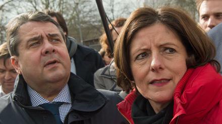 Die rheinland-pfälzische Ministerpräsidentin Malu Dreyer (SPD) und der SPD-Bundesvorsitzende Sigmar Gabriel