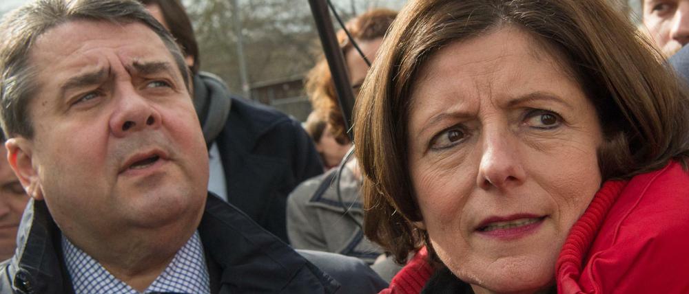 Die rheinland-pfälzische Ministerpräsidentin Malu Dreyer (SPD) und der SPD-Bundesvorsitzende Sigmar Gabriel