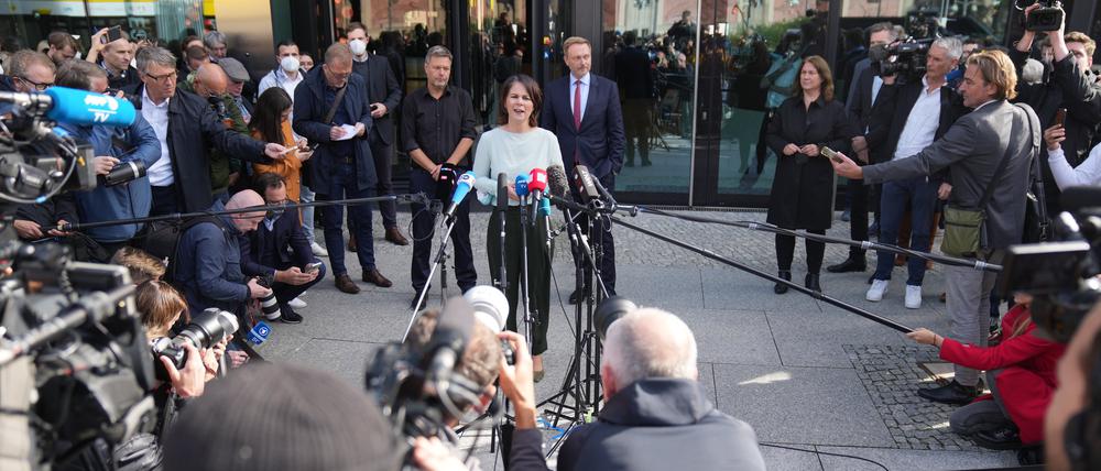 Im Fokus: Grüne und FDP machen sich vor Koalitionsgesprächen zusammen groß.