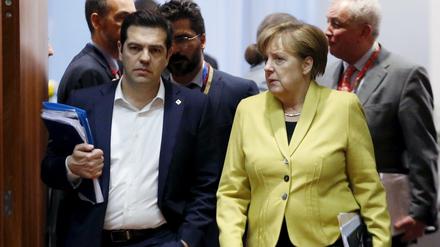 Angela Merkel mit dem griechischen Premier Alexis Tsipras.