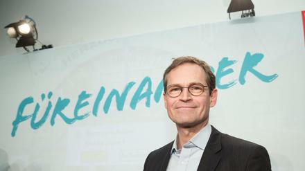 Berlins Regierender Bürgermeister Michael Müller (SPD) stellt sich bei seinem ersten Bürgerdialog am 04.03.2016 in Berlin den Fragen der Bürger.
