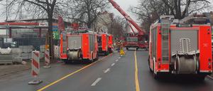 Direkt an einer Tankstelle wurde die Gasleitung beschädigt.